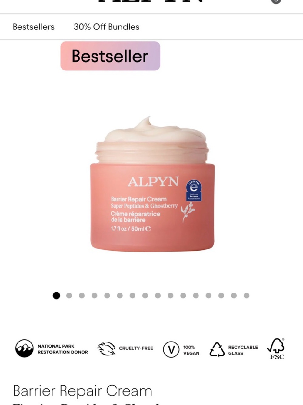 Alpyn Barrier Repair Cream
Firming Peptides & Ghostberry